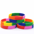 Commerce de gros personnalisé Gay Pride Bracelet à maillons de chaîne en silicone Logo personnalisé